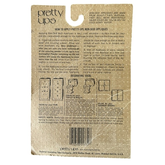 VTG Bathroom Appliqués Pretty Ups Posies Non-Skid Decoration 48 Count NOS Flower - Picture 2 of 5